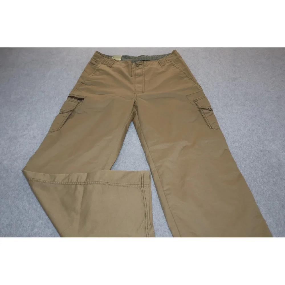 REI Cargo Pants Mens 32x34 Khaki Brown Organic Cotton EcoSensitive Hiking NEW